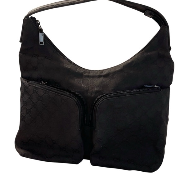Gucci Black Women’s Monogramed Hobo Shoulder Bag - Picture 1 of 14